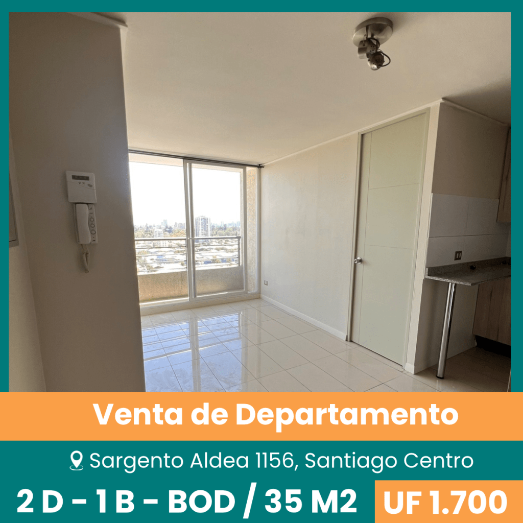 Departamento ubicado en piso 18 de dos dormitorios, cada uno con clóset, cocina americana equipada, clóset de entrada, un baño, instalación para lavadora y agua caliente con termo eléctrico, terraza con orientación poniente, incluye bodega.